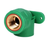 PPR Elbow 90 Degree With Female Thread And Double Fixing Bracket Brand Modern Technology   Size  20 mm × 1/2 inch Outside Diameter 29 mm Color  Green