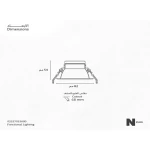 داونلايت ليد غاطس، مانع للتوهج، بشريحة سامسونج، 9 واط، لون أبيض، فتحة 68 مم