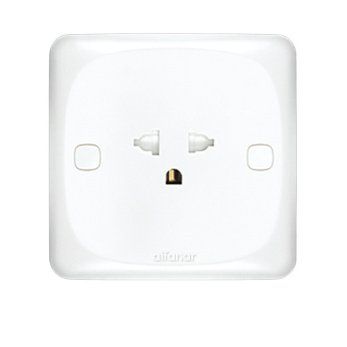 Electrical Switch Socket 3 Holes 16 Amp 7x7 cm White | Al Fanar