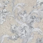 ورق جدران ايطالي، لون بيج شاحب، تصميم ورود، مقاس 10 م×0.70 م، موديل rc17046