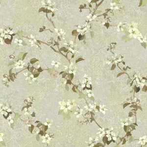 American Wallpaper Pale Green Floral Design, 10mx0.53m, Model TB4216 | Balbaid Decor Company