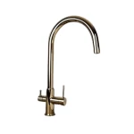 Kitchen Mixer Equipped with a Filter Water Outlet, Shiny gold Color, Size 40.4× 22.72 × 13  cm, 15 Bar Pressure