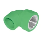 PPR Plastic Elbow with Female Thread Size 32 mm× 1/2 inch, Pressure 25 bar, Green Color | ASK Company