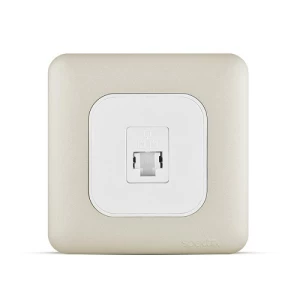 فيش RJ11 مع غطاء أمان 6P6C مفرد، مقاس 7×7 سم، لون شامبين | Spectra