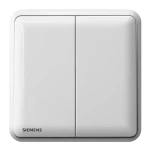 مفتاح مزدوج دركسيون 10 امبير، ابيض، 86×86 مم، 250 فولت، ماركة سيمنز (دلتا سيتا)