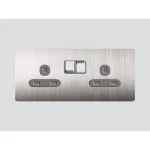 فيش مزدوج إنجليزي ارت دي ان اي E62، لون ستيل فضي، مقاس 14×7 سم، 13 أمبير