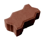 بلاط رصيف انترلوك حرف S يوني ارتفاع 8 سم  لون بني | مصنع الحسنية 