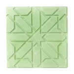Concrete Tile with Islamic Geometric Design, Size 40x40x4 cm, Light Green Color | Al Sarif Company
