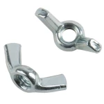 White Zinc Plated Wing Nut DIN 315,  Size 12 mm Grade 4.8 | Aobsco Company