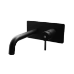 Washbasin Tap Length 25 cm, Width 1 cm, Height 18.5 cm, Matt Black