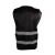 Medium duty safety vest, black color, with reflective strip and velcro, weight 1 kg, size xl