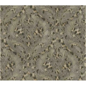 Italian Wallpaper Dark Beige Color Classic Design, Size 10m x 0.70m, Model 15057 | Balbaid Decor Company