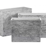 اصيص نباتات فايبر اسمنتى، رمادى، مقاس 28x28x31 سم 