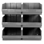 صندوق رفوف بلاستيك، ابعاد 61×40×22 سم، سعة 30 كغم، لون رمادي، موديل TBDHR