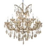 إضاءة سقف كريستال بتشطيبات راقية، طول 135 سم، عرض 85 سم، لون ذهبي