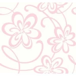 Youth and children wallpaper, off white with pink color, length 10 m, width 0.53 m, model GK8919 