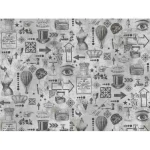 ورق حائط هولندي مودرن مقاس 10 م× 0.53 م، لون رمادي، موديل 300323 