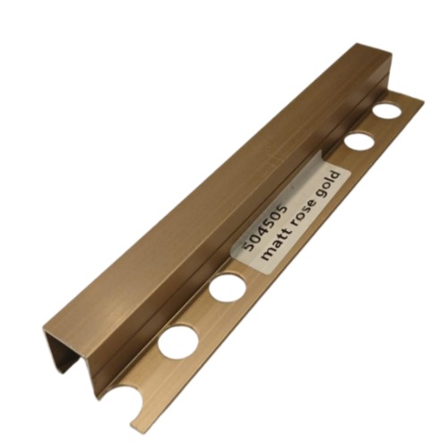 Large Aluminum Square End Accessory 240 cm Length, 1.2 cm Height, Matt Rose Gold | 504505