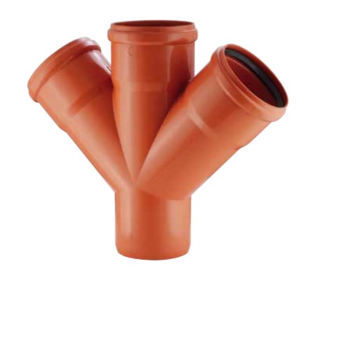 Tee Double Y UPVC Chanal Size 75 mm, Orange Color | Chanal Company for investments