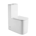 كرسي دورة مياه أرضي سيراميك، مقاس 25 سم، أبيض، مربع، غطاء UF