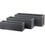 Fiber cement planter size 70x24x23 cm dark gray color