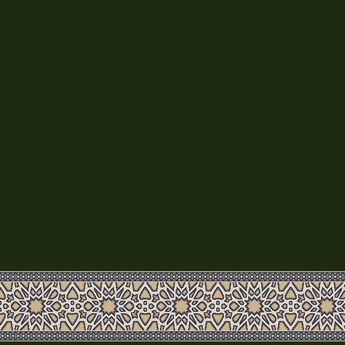 Thick Het Set Mosque Rug Islamic Pattern Olive Color, Design Super | Het Set