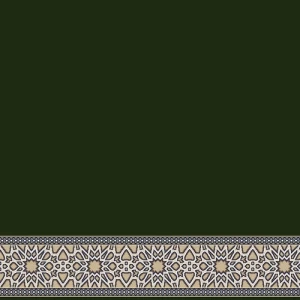 Thick Het Set Mosque Rug Islamic Pattern Olive Color, Design Super | Het Set