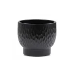 فازة نبات سيراميك مقاس 18x16 سم لون أسود