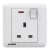 13A 1 Gang Switched Socket with Neon Indicator, White, 86x86mm, 250V, Siemens (Delta Seata)