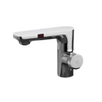 Washbasin Tap Height 11 cm, Shiny Chrome And White Color