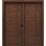 Double Door Premium Wood, Size 220 × 235 cm, Dark Brown Color, Thickness 6 cm, Model BM01