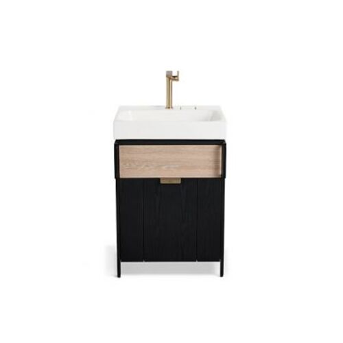Bathroom Cabinet with Storage Drawer 60 cm, Black Color | 