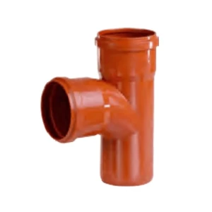 UPVC Plastic Tee 87.5° Size 40×40 mm Orange Color | Al-Manar Pipes Factory