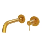 Matte Gold Wall Washbasin Mixer Size 18.5x12x25 cm, Chinese