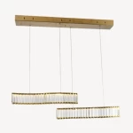 Crystal Lighting Fixture Modern Design, 17 cm Height, Size 105x17 cm, Gold Color