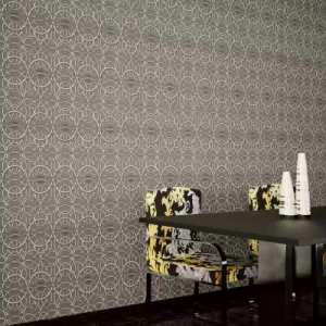 ورق حائط تصميم هندسي مقاس 10 م×50 سم لون رمادي فاتح | 