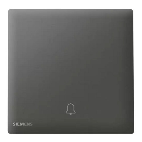 مفتاح جرس 10 امبير، 86×86 مم، فضي غامق، 250 فولت | Siemens (دلتا بيليوس)