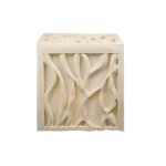 Illuminated Marble Cube, 1 Bulb, Length 20 cm, beige Color
