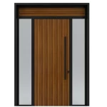 مدخل من الألمنيوم للأماكن الخارجية، مقاوم للصدأ، لون أسود مع بني، موديل 86