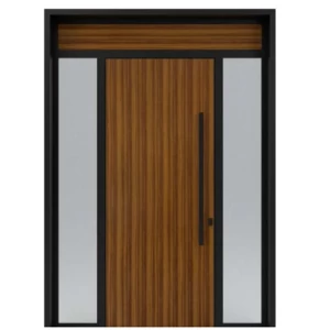 Aluminum Entrance Door Rust-Resistant Black with Brown, Model 86 | 