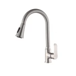 Modern Pull Out Kitchen Washbasin Mixer, Length 60 cm, Matt Chrome