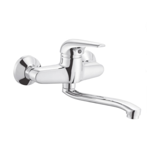 Chinese Chrome Wall Sink Mixer, Durable Brass, Chrome Color | Al Muhaidib Sanitary and Ceramic