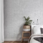 Floral Wallpaper, Length 15.6 meters, Width 106cm, gray Color