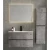Modern Wooden Washbasin With Ceramic basin LED mirrors and Pharmacy, Size 80×48×50 cm, Marble Grey Color