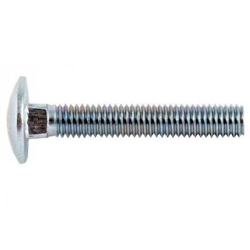 White Galvanized Carriage Bolt Round Head Square Neck, Grade 4.8 Size 10 mm, DIN 603 | AOBSCO