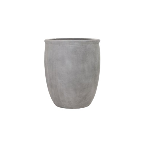 Concrete Planting Pot Round 31 cm Width 37 cm Height Gray | Verde