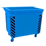 حاوية نفايات حديد   مقاس 2000×1060×1240 مم سعة 2 ياردة مكعبة سمك 2 مم لون  ازرق