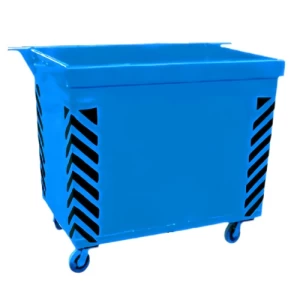 Iron Waste Container 2000×1060×1240 mm 2 Cubic Yards 2 mm Thickness Blue | Matkel Store