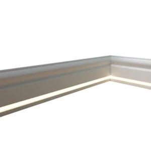 PU Foam Illuminated Skirting 2.44×20×2 cm, White | Zakharef Company