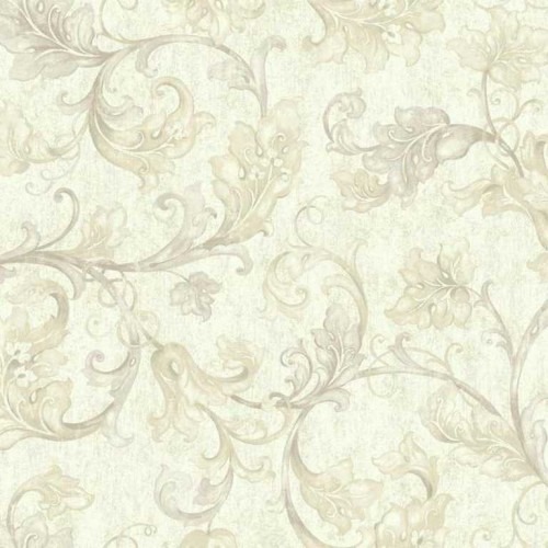 Leaf Patterned Wallpaper 10 m x 0.53 m Creamy Color, Model EP6164 | Balbaid Decor Company